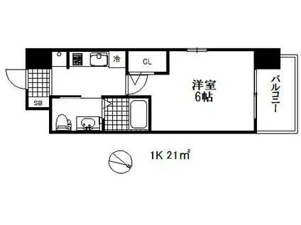 エステムプラザ神戸西Ⅳインフィニティ(1K/11階)の間取り写真