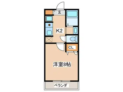 湘南ABSII(1K/2階)の間取り写真