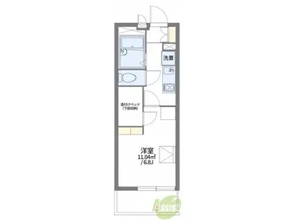 レオパレス若竹II(1K/3階)の間取り写真