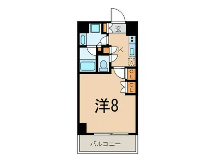 アーバネックス三田(1K/8階)の間取り写真