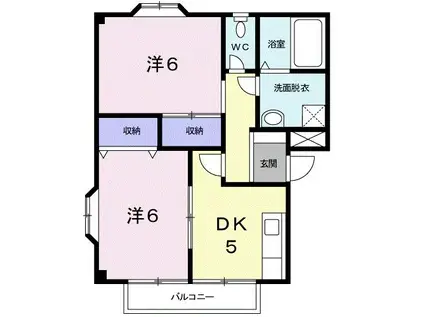 サンハイツ坂本(2DK/1階)の間取り写真
