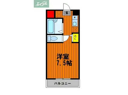 吉原広瀬町マンション(1K/2階)の間取り写真