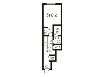 LEBEL DRIE(1K/1階)の間取り写真