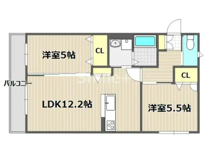 ウィズハイム赤坂 II(2LDK/2階)の間取り写真