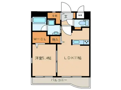 LE MONDE葵(1LDK/5階)の間取り写真