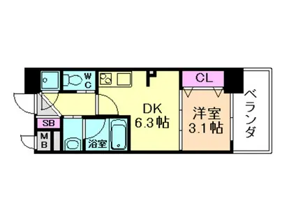 LAULEA十三(1DK/7階)の間取り写真