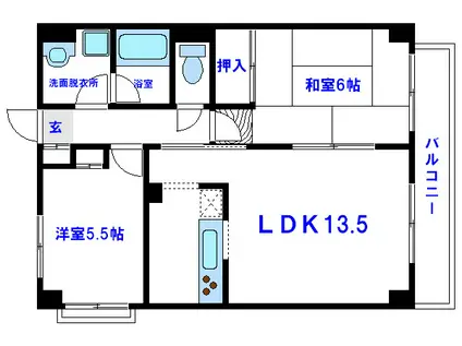 ＪＲ常磐線 三河島駅 徒歩6分 5階建 築24年(2LDK/3階)の間取り写真