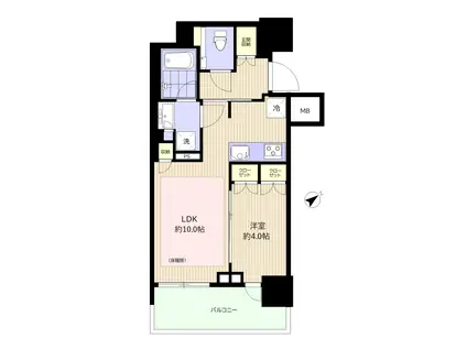 アトラスタワー五反田(1LDK/8階)の間取り写真