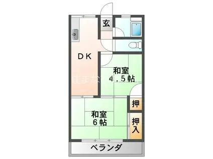 やまざきマンション(2DK/3階)の間取り写真