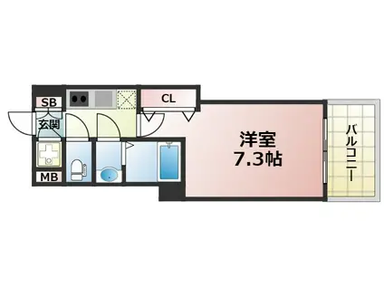 プラ・ディオ新深江(1K/4階)の間取り写真