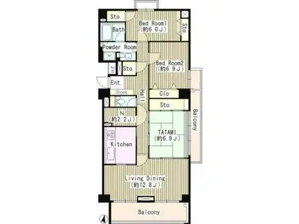 T S GARDEN府中(3SLDK/1階)の間取り写真