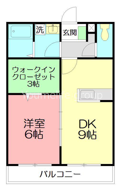 ドゥージェーム(1DK/1階)の間取り写真