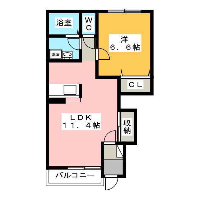 ヴィラージュA(1LDK/1階)の間取り写真