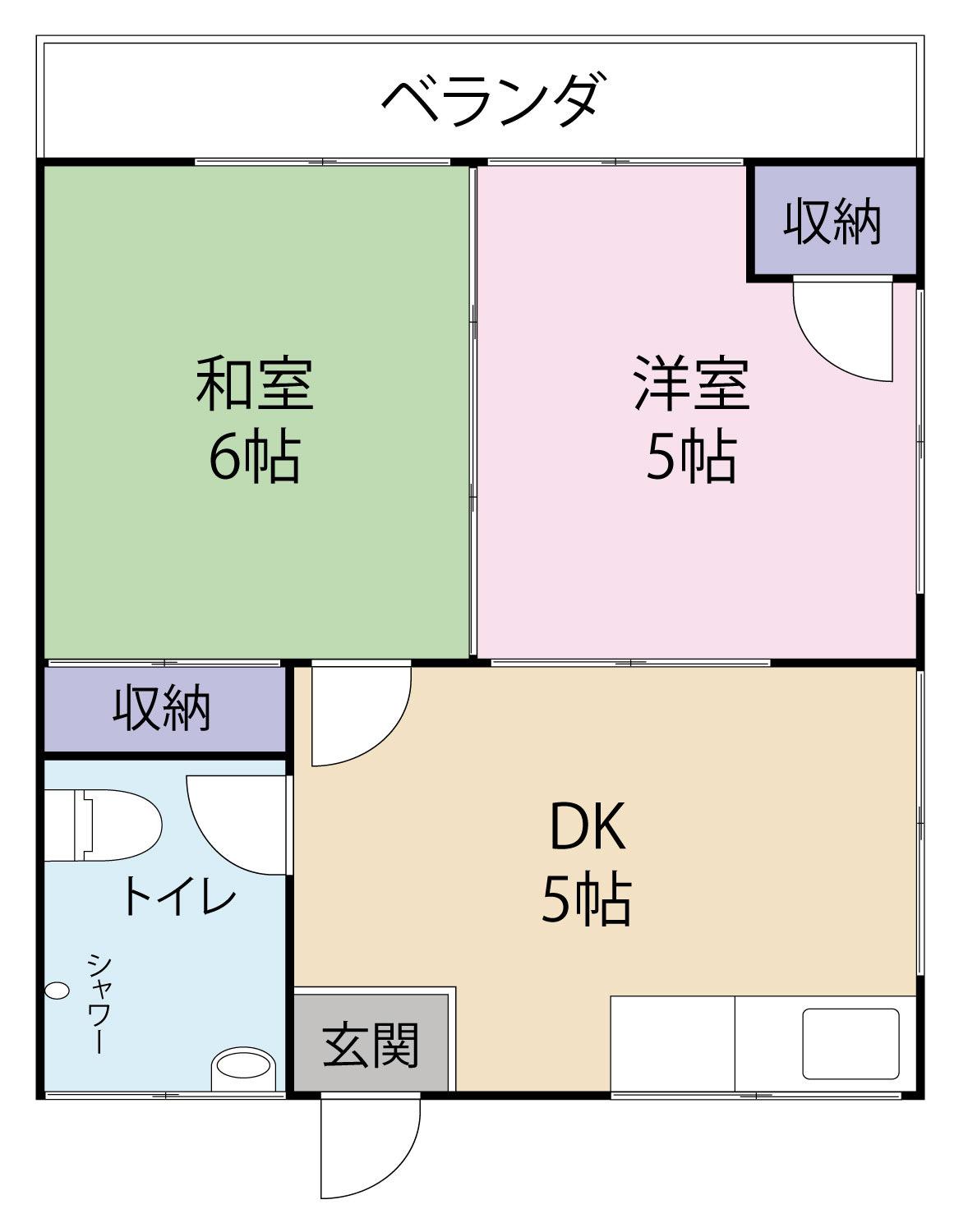 安次嶺アパート(2DK/2階)の間取り写真