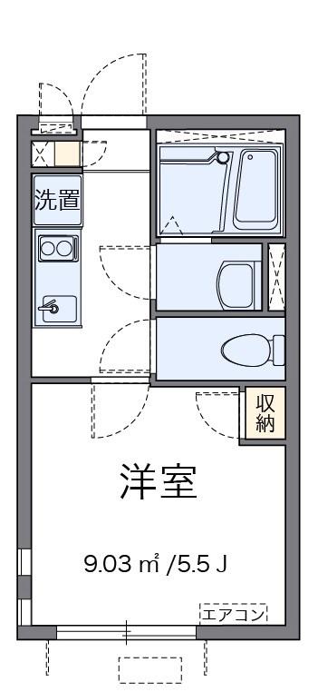 エスポワール(1K/2階)の間取り写真