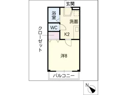 パールマンションI(1K/1階)の間取り写真