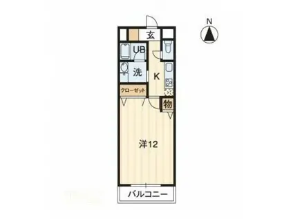 リベルテ太田(1K/2階)の間取り写真