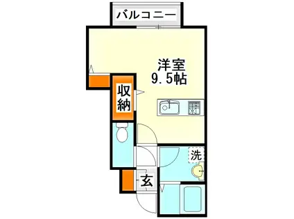 アミティエシゲ(ワンルーム/1階)の間取り写真