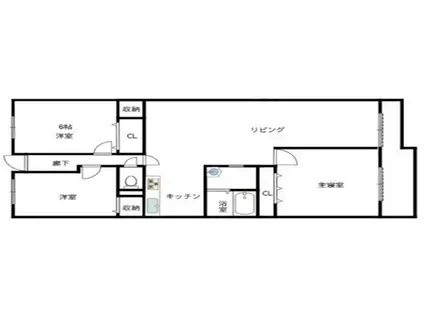 花の北ハイツA棟(3LDK/5階)の間取り写真