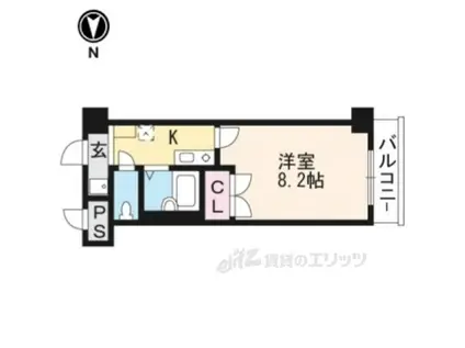 クレスト草津(1K/9階)の間取り写真