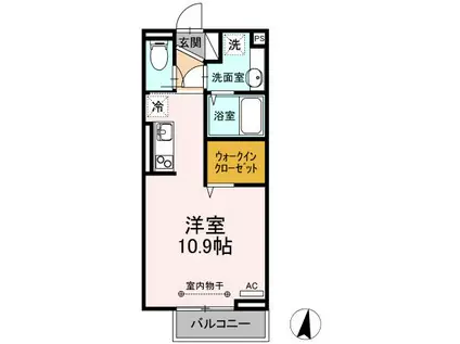 サニーコート小関(ワンルーム/2階)の間取り写真