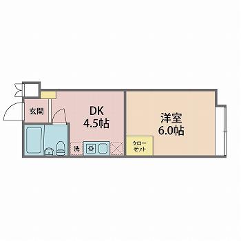 ハイツ1995(1DK/1階)の間取り写真