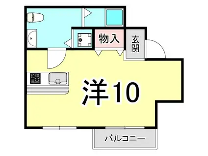 ヴィラリックス(ワンルーム/2階)の間取り写真