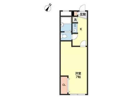 メゾン鳴神(1K/1階)の間取り写真