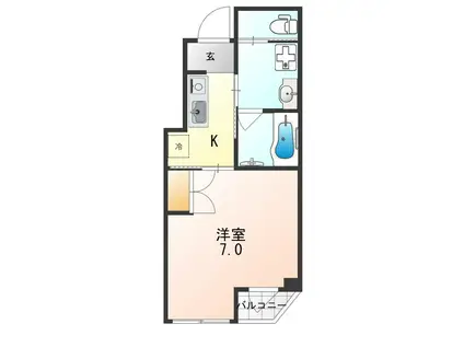 サンモールコート九条(1K/3階)の間取り写真