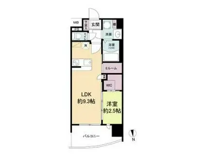 セレニテ難波グランデノール(1LDK/2階)の間取り写真