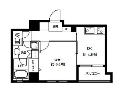 ラクラス田原町(1DK/9階)の間取り写真