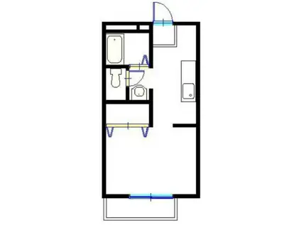 ビーライン松本(1K/2階)の間取り写真