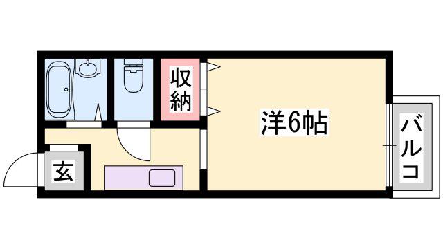 サンライフ・アイE棟(1K/2階)の間取り写真