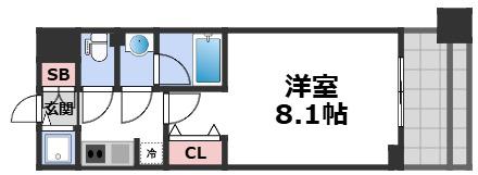 LASANTE京橋(1K/2階)の間取り写真