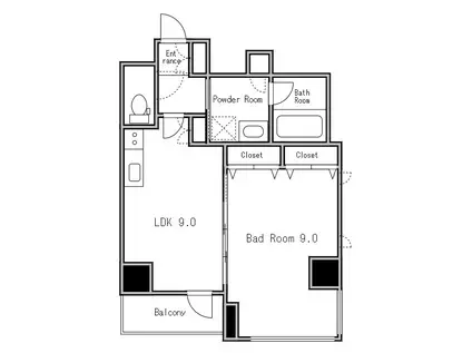 レヴァンテ浅草(1LDK/11階)の間取り写真