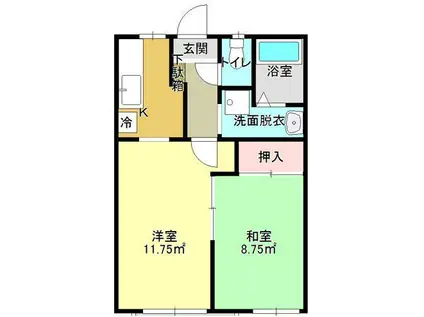 スターシャインB(2K/1階)の間取り写真