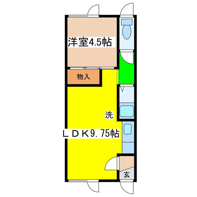 ニューシティ(1LDK/2階)の間取り写真