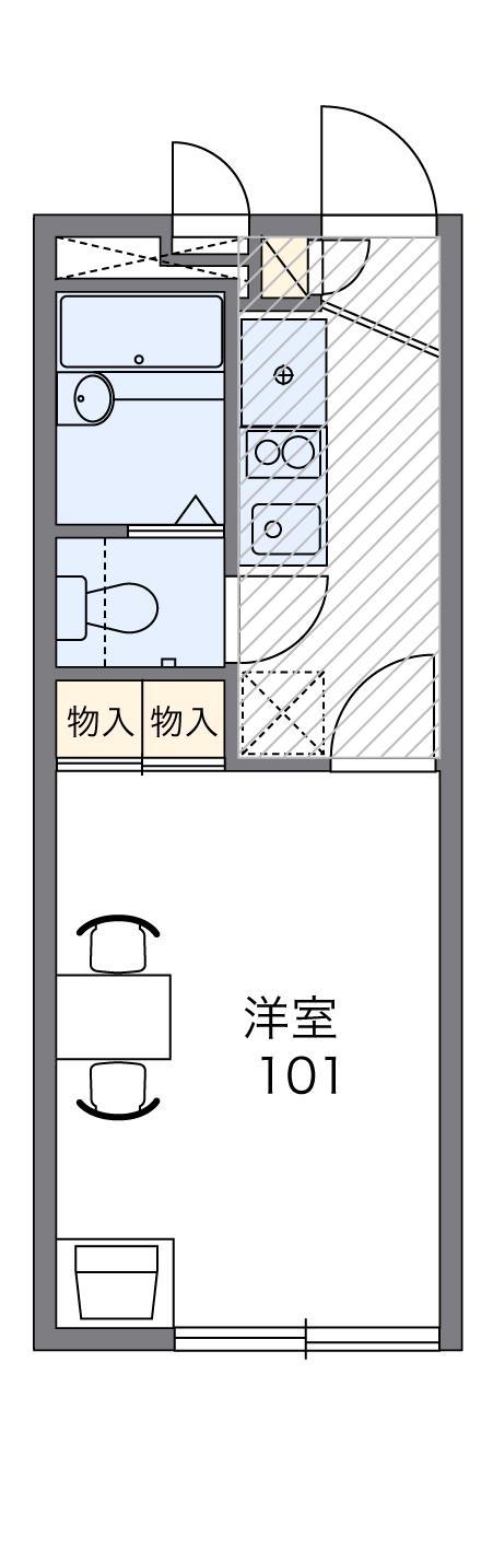 レオパレスFICO(1K/2階)の間取り写真