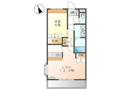 アクロポリスIII(1LDK/2階)の間取り写真