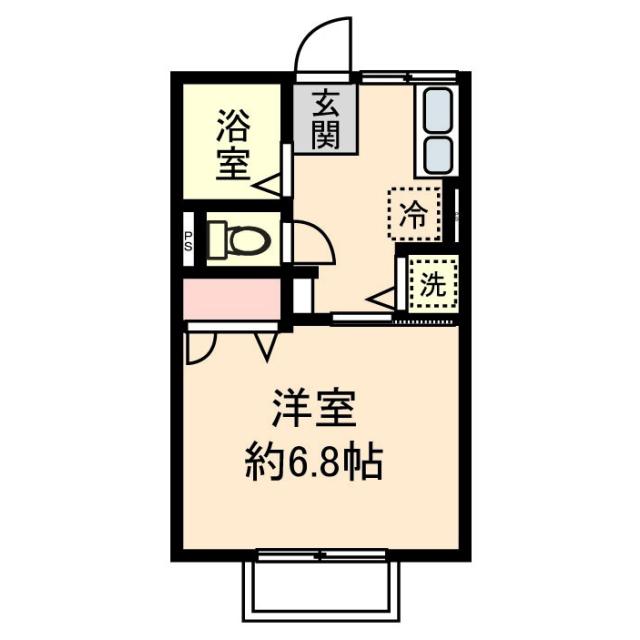 アリマハイツ(1K/1階)の間取り写真