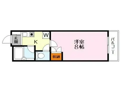プロスパII(1K/3階)の間取り写真