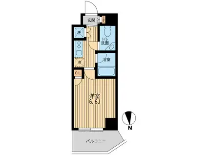 スペーシア池尻大橋(1K/5階)の間取り写真