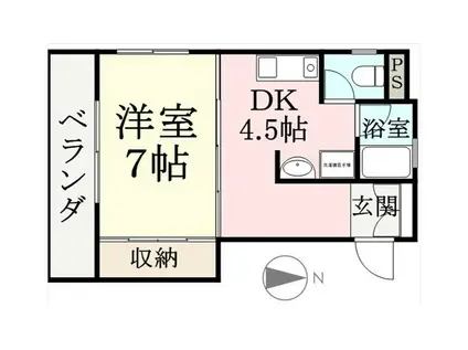 グリーン・ビュ-(1DK/1階)の間取り写真