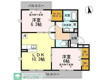 FRAISE(2LDK/2階)の間取り写真