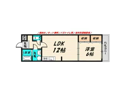 リリーブ一号館(1LDK/1階)の間取り写真