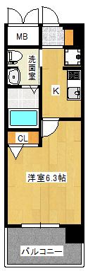 SWISS梅田東(1K/9階)の間取り写真