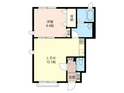 メゾンブリリアン(1LDK/1階)の間取り写真