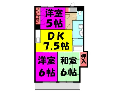 原第8マンション(3DK/2階)の間取り写真