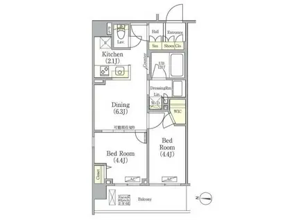 HEALING GATE 押上(2DK/2階)の間取り写真