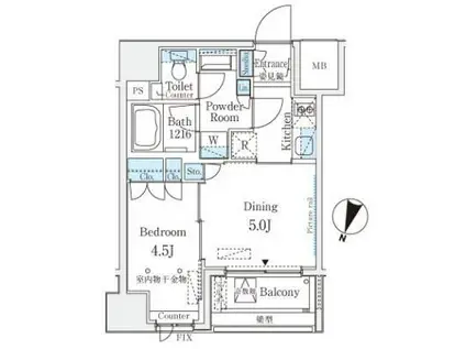 セレニティー神田(1DK/3階)の間取り写真